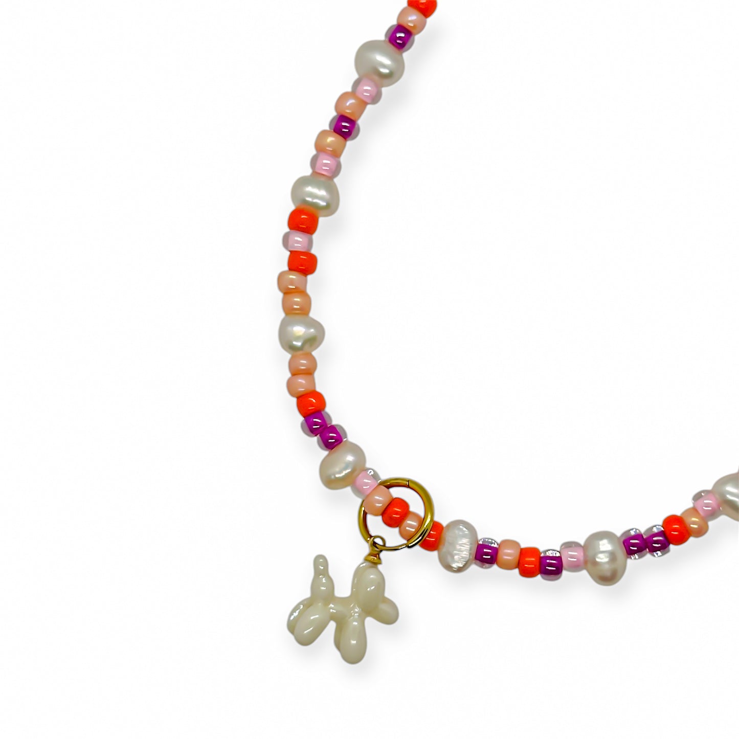 Chic Blanc Pup met Parels Ketting