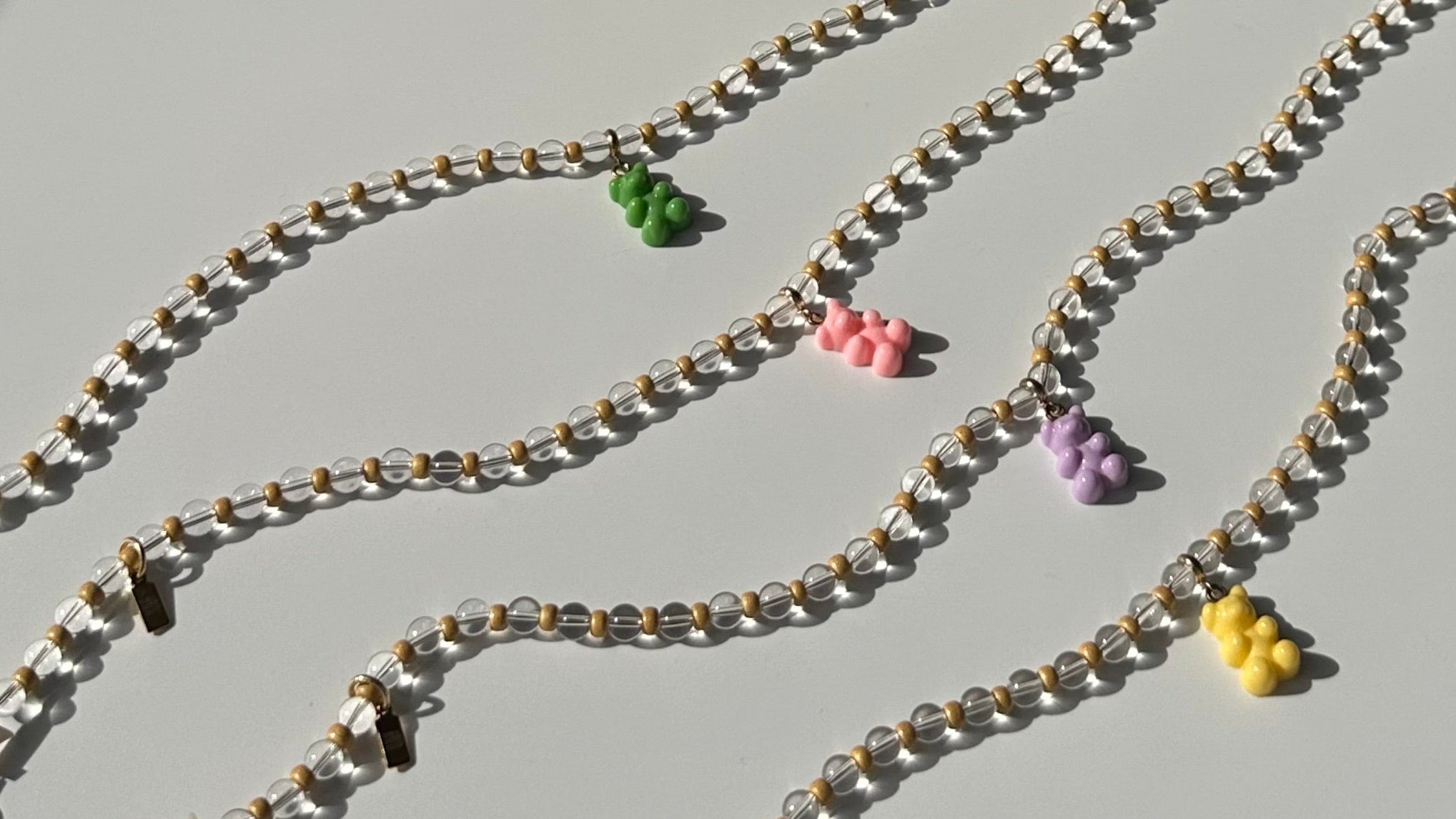pretty match handmade beaded necklaces with colorful bear charms amsterdam